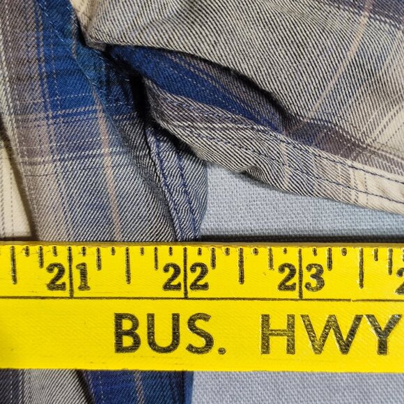 Boston Traders casual button down shirt men's size L brown blue plaid long sleev - Picture 9 of 10